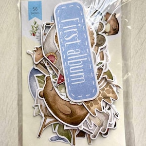 Fabrika Decoru "Boho baby boy" cardstock die cuts, Pregnancy planner kit, Children scrapbook ephemera, Scrapbooking paper embellishments