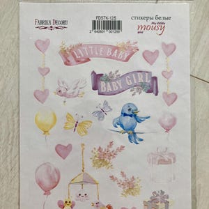 Stickers bébé fille « Ma petite souris souris » Fabrika Decoru, Stickers souris mignons en papier, éphémères de scrapbooking, feuille d'autocollants de scrapbooking pastel