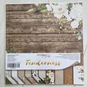 Blocco di carta per scrapbooking ScrapMir Tenderness 12x12, kit per scrapbooking di nozze, confezione di carta floreale, carta con design in stile vintage per lavori artigianali