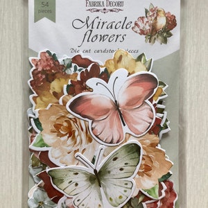 Fabrika Decoru &quot;Miracle flowers&quot; cardstock die cuts, Wedding ephemera pack, Scrapbook paper embellishments, Floral junk journal kit