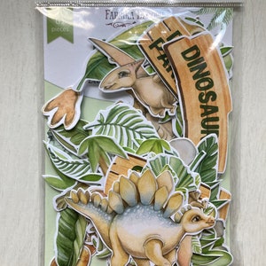 Troqueles de cartulina para scrapbooking "Dinosauria" de Fabrika Decoru, efímeras de dinosaurios, decoración de dinosaurios bebés, adornos de papel, recortes para scrapbooking