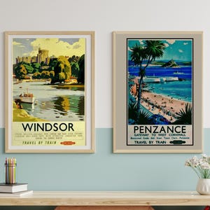 British rail gift, railway art print, set of 41 retro railway print,