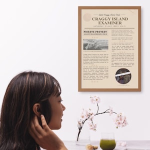 Craggy Island Examiner Newspaper Front Page Fr Ted 220 x 297mm digital download Passion of St Tibulus