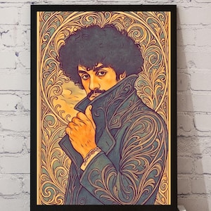 Phil Lynott of Thin Lizzy, Irish rock icon, A4 digital downloadable pdf