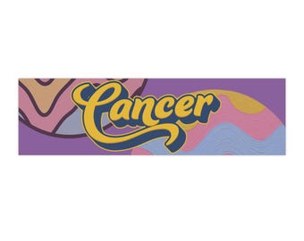 Cancer zodiac script bumper sticker | Astrology, Retro Waves