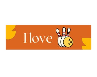 I Love Bowling bumper sticker | bowling pins ball decal