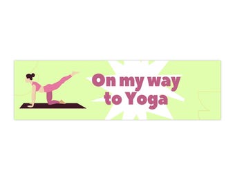On My Way to Yoga bumper sticker | Yoga Pose, Pastel Design