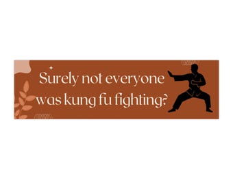 Surely Not Everyone Was Kung Fu Fighting bumper sticker | Funny Quote decal