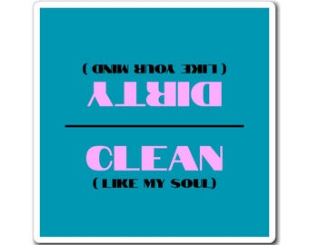 Dirty / Clean reversible diswasher magnet | Funny kitchen magnet