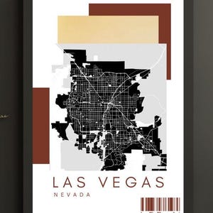 Las Vegas monochrome Karte, benutzerdefinierte Abbildung, Cover im Magazin-Stil,