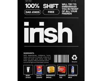 Irish Poster | Rolled Poster, Novelty Typography Print