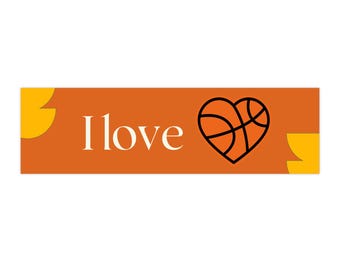 I Love Heart Basketball Bumper Sticker | Sports Decal