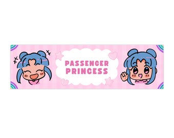 Passenger Princess Bumper Sticker | Anime Character, Pink Hearts, Pastel Vinyl Decal