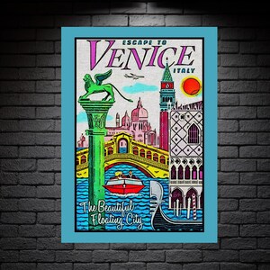 Venice travel Art Print, the Beautiful Floating City, Poster digital download available in 3 sizes, Italy print art