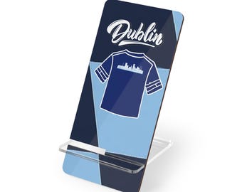 Dublin Jersey Skyline Mobile Display Stand for Smartphones | Blue Phone Holder