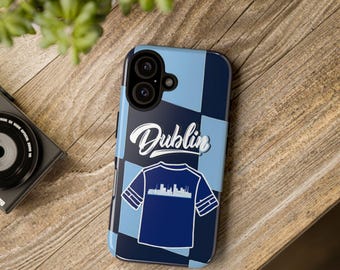 Dublin Soccer Jersey Phone Case | Blue Checkered Tough Case
