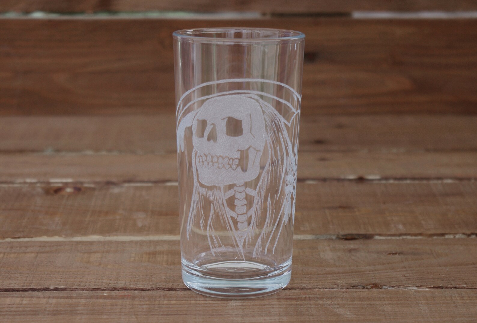 Grim Reaper Glass Goth gift alternative half pint drinking Etsy