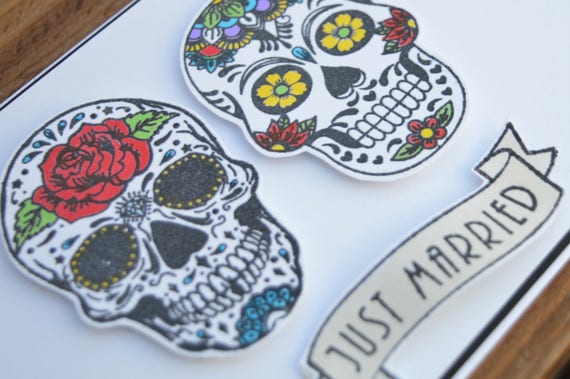 Skull Wedding Card Sugar Skull Card Gothic Wedding Card For Etsy