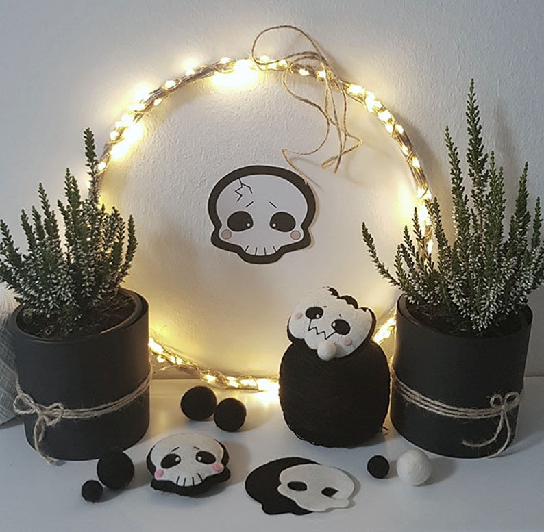 N\u00e4hanleitung Halloween Skully DIY
