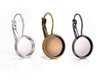French Lever Back Earring Blanks - Fits 10 and 12 mm Cabochons