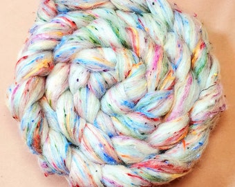 Rainbow Tweed Roving