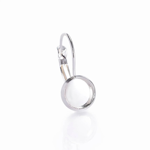 8 10 12 14 16 18 20 mm French Lever Cabochon Earring Setting