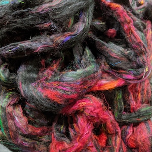 Sari Silk Roving, Recycled Sari Silk - Witch&#39;s Brew