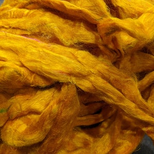 Sari Silk Roving, Recycled Sari Silk - Honeycomb and Lions Main