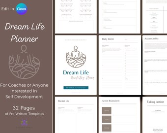 Dream Life Planner | Canva Template Workbook | Self-Development