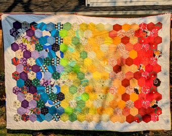 Hexagon Rainbow Quilt
