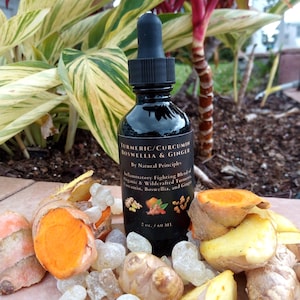 Powerful Boswellia, Curcumin, Turmeric, & Ginger Extract: Organic/ Wildcrafted High Potency Tincture.