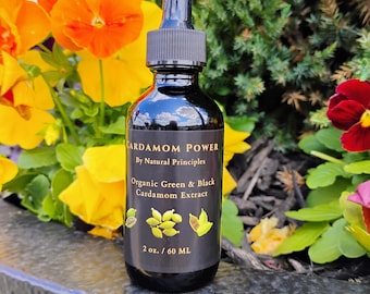 Organic Cardamom Tincture. Fragrant & Pure Cardamom Extract For Recipes, Drinks, or Supplement 2 oz
