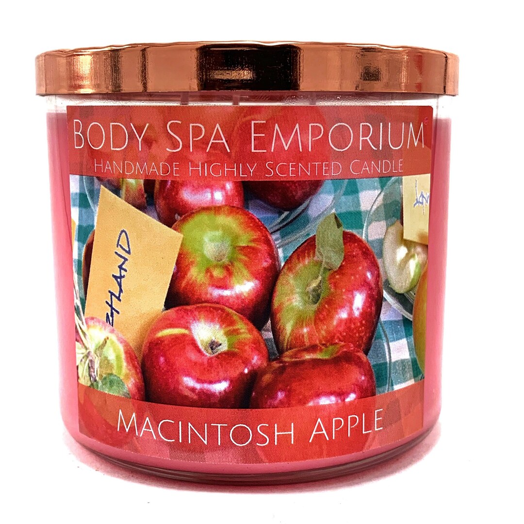 Macintosh Apple Handmade 3 Wick Soy Blend Candle Etsy