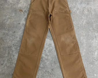 Size 34x32 Vintage 1990's Carhartt Double Knee Beige Workwear Carpenter Work Pants
