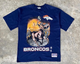 Vintage Denver Broncos NFL American Sport Grafik-T-Shirt von 1998, Größe XL