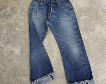 Size 30x29.5 Vintage 90’s Denime Orizzonti Japan Faded Blue Denim Selvedge Distressed Jeans