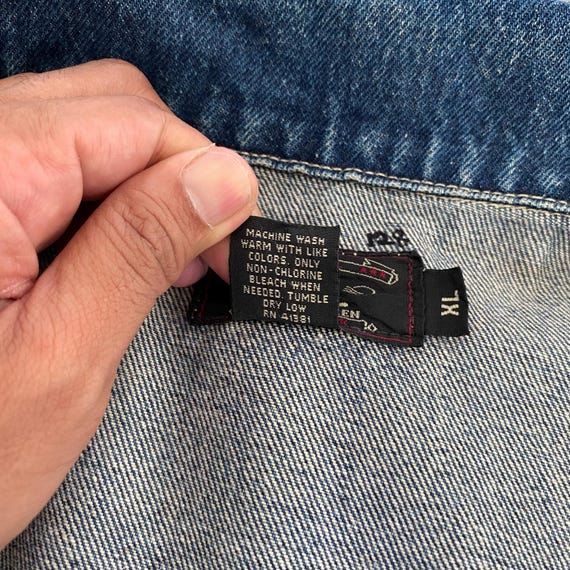Vintage 90's RRL Ralph Lauren Buckle Back Pleated Denim Jacket XL