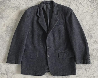 Comme Des Garcons Homme Blazer Chaqueta de mezcla de lana Vintage Abrigo de diseñador para hombre Japonés Avant Garde Negro Blazer de gran tamaño S