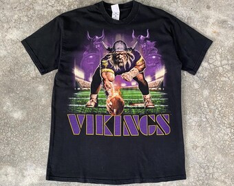 Vintage Minnesota Vikings Sky Helmet NFL Over Print T-Shirt aus den 1990er Jahren, Größe XL