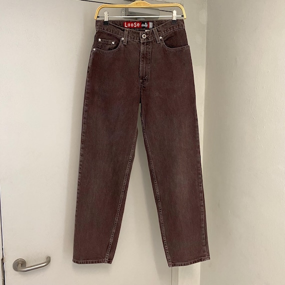 Size 28x30 Vintage 1995 Levis Silvertab "Loose" Damson Corduroy Jeans