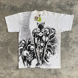 NWT Vintage 90’s Catwoman All Over Print DC Comics SSI T-Shirt Size L