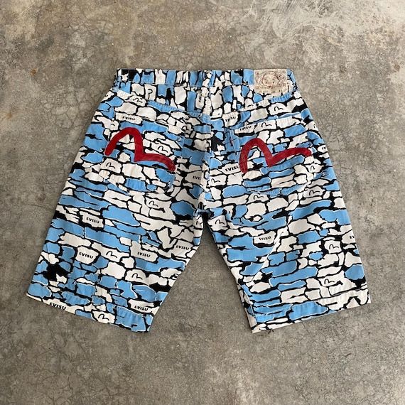 メンズ 00s EVISU KAMOME SIDE LINE SHORTS