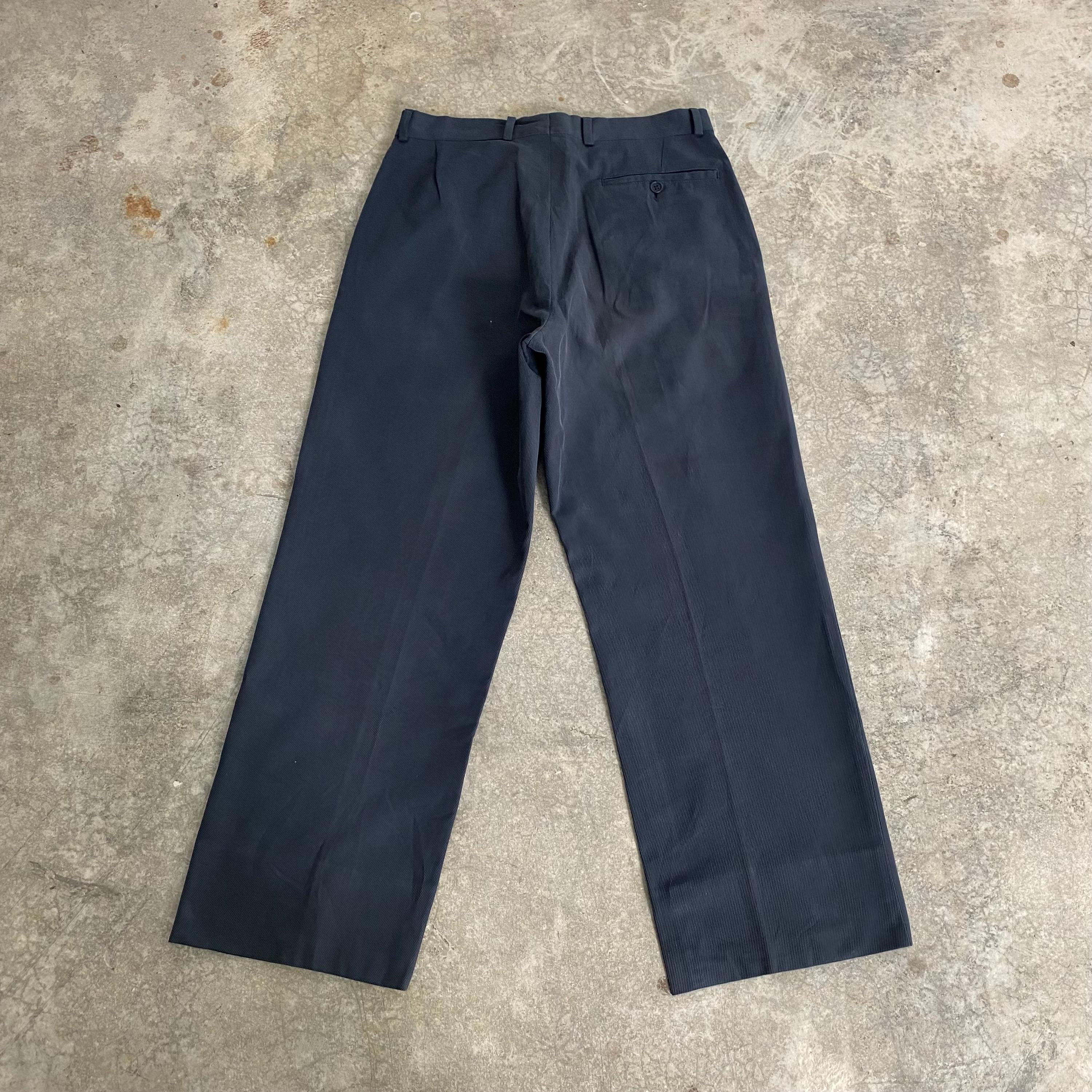 パンツ 90s emporio armani wide pants 1990s Giorgio Armani Wide Leg Pants in Black on Black Houndstooth