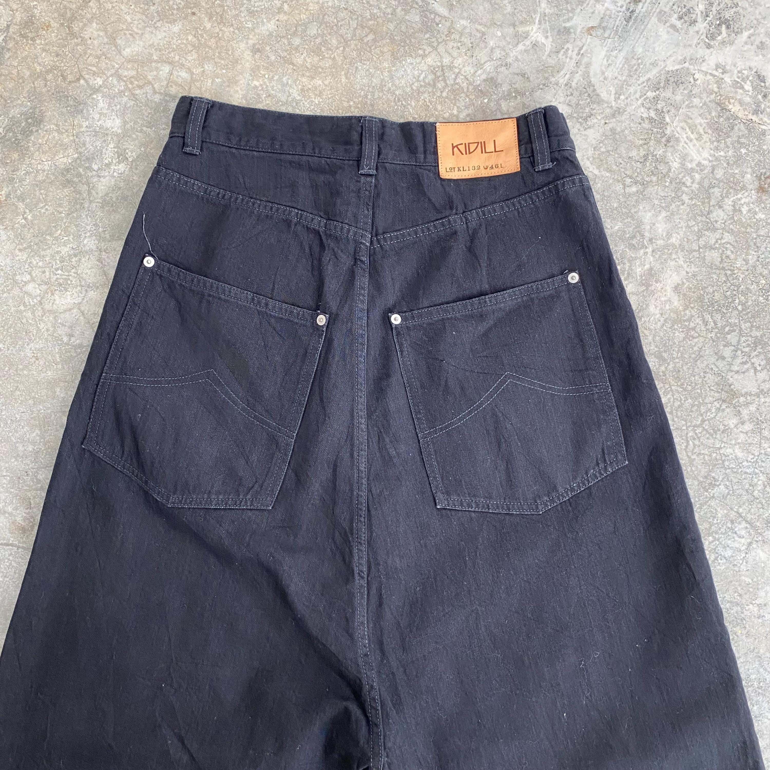 サイズ30 KIDILL KL132 ブラック ドロップクロッチ ワイドクロップド 