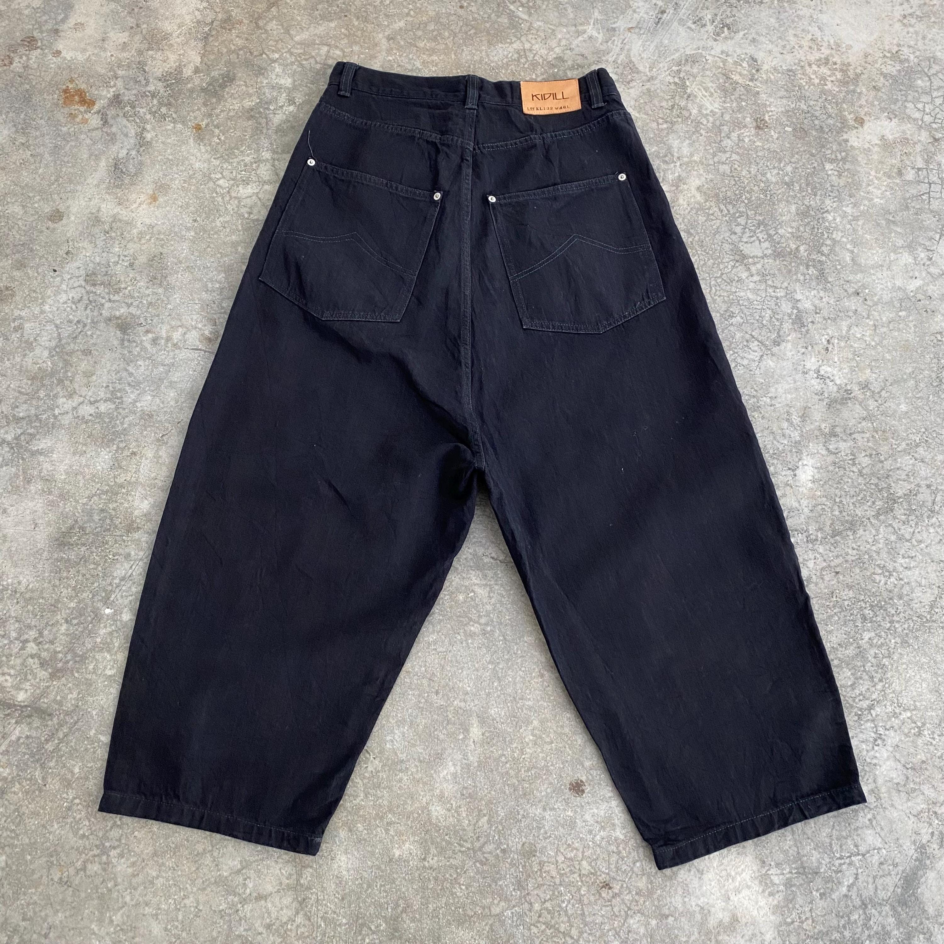 サイズ30 KIDILL KL132 ブラック ドロップクロッチ ワイドクロップド 