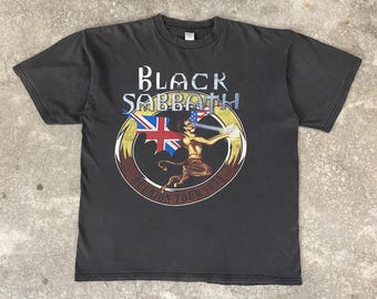 Black Sabbath Band Tee 666 Skull Lightning Bolts Ozzy Osbourne Dio