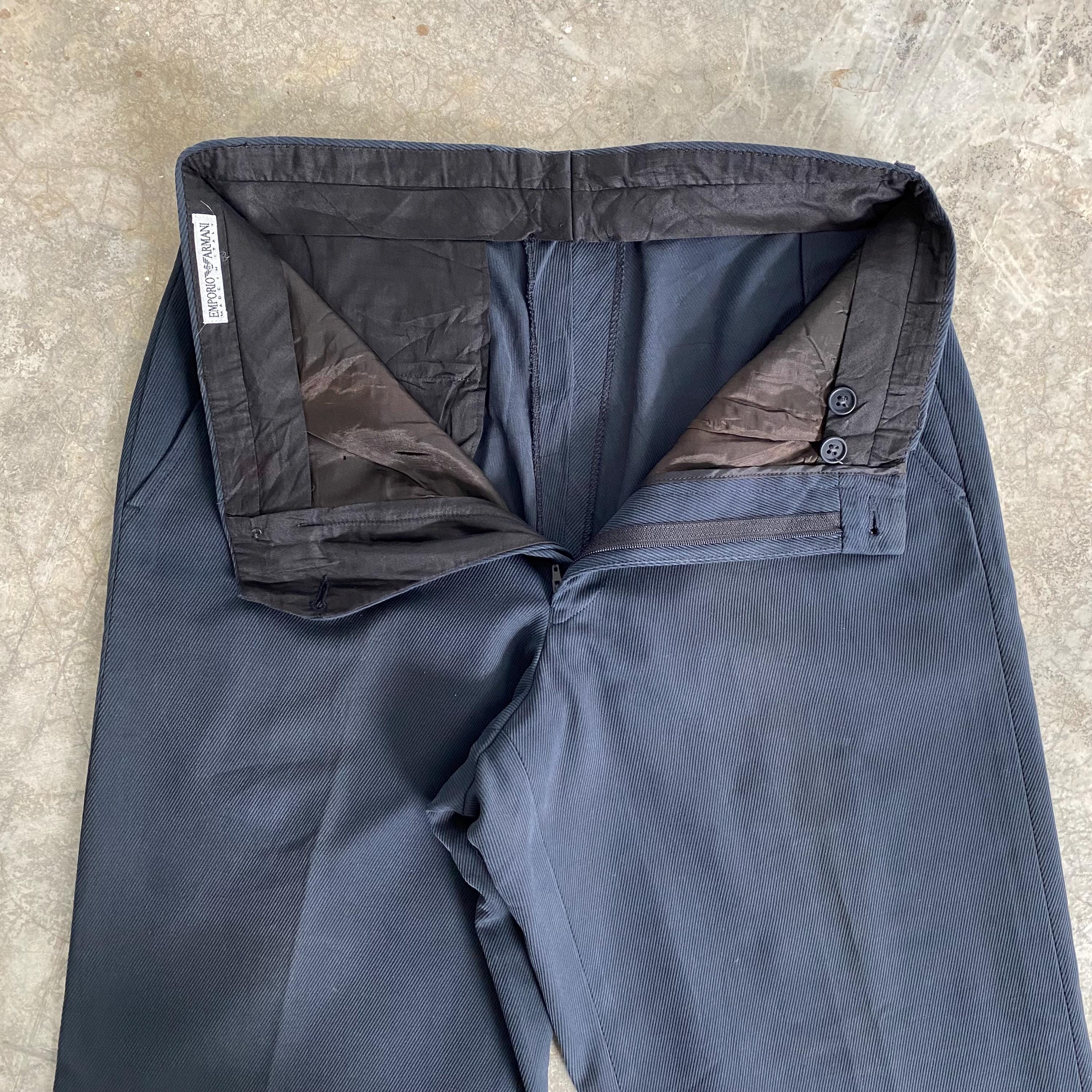 Size 31x28.5 Emporio Armani Twill Cotton Wide Leg Trouser Pants