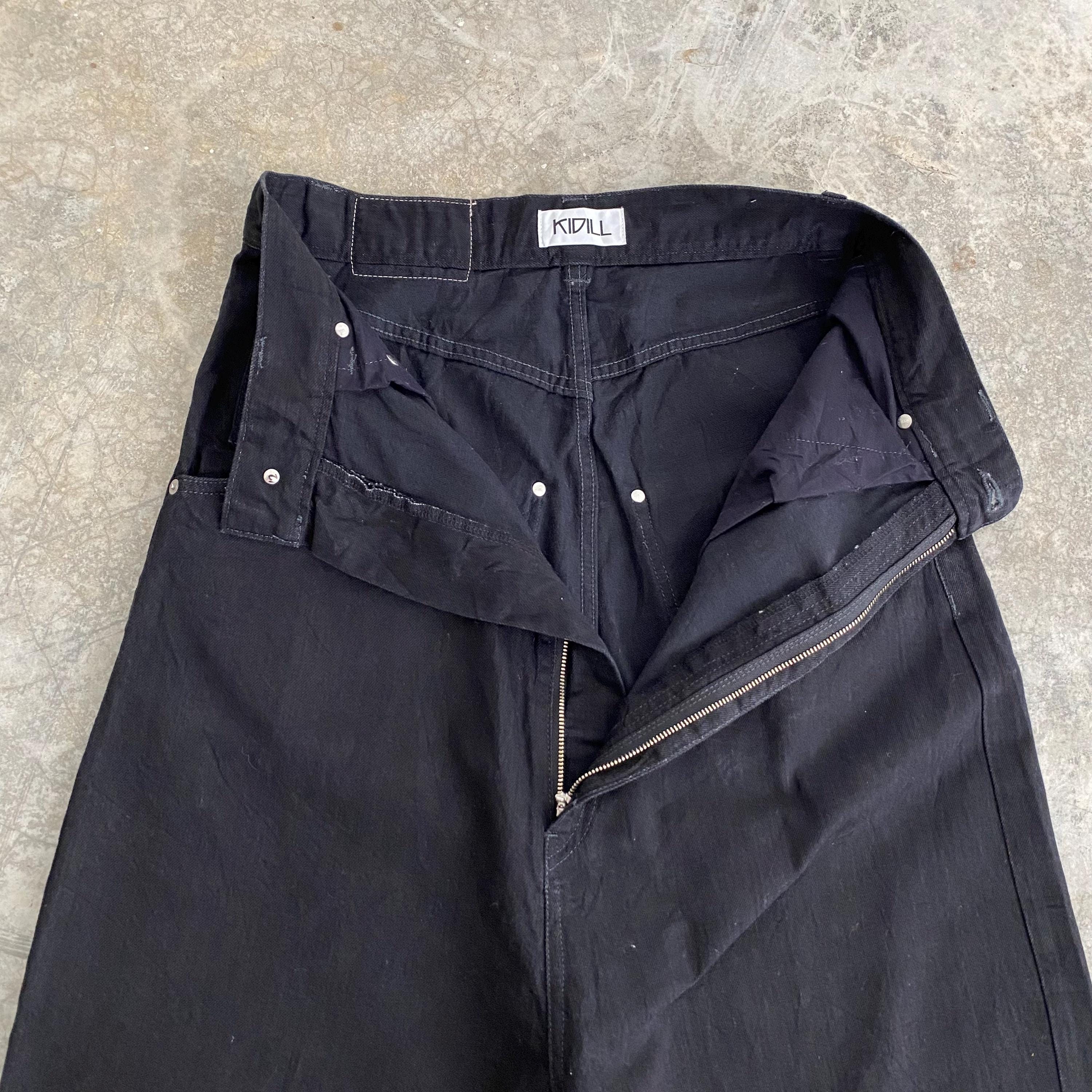 サイズ30 KIDILL KL132 ブラック ドロップクロッチ ワイドクロップド 
