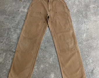 Size 34x34 Vintage Carhartt Double Knee Beige Workwear Carpenter Work Pants