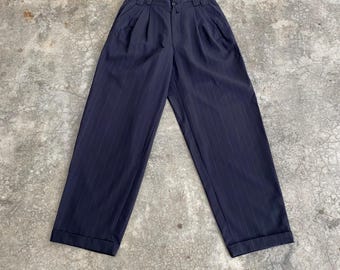 Vintage 90s Gianni Versace Red Triple Pleated Tapered Pants | Made